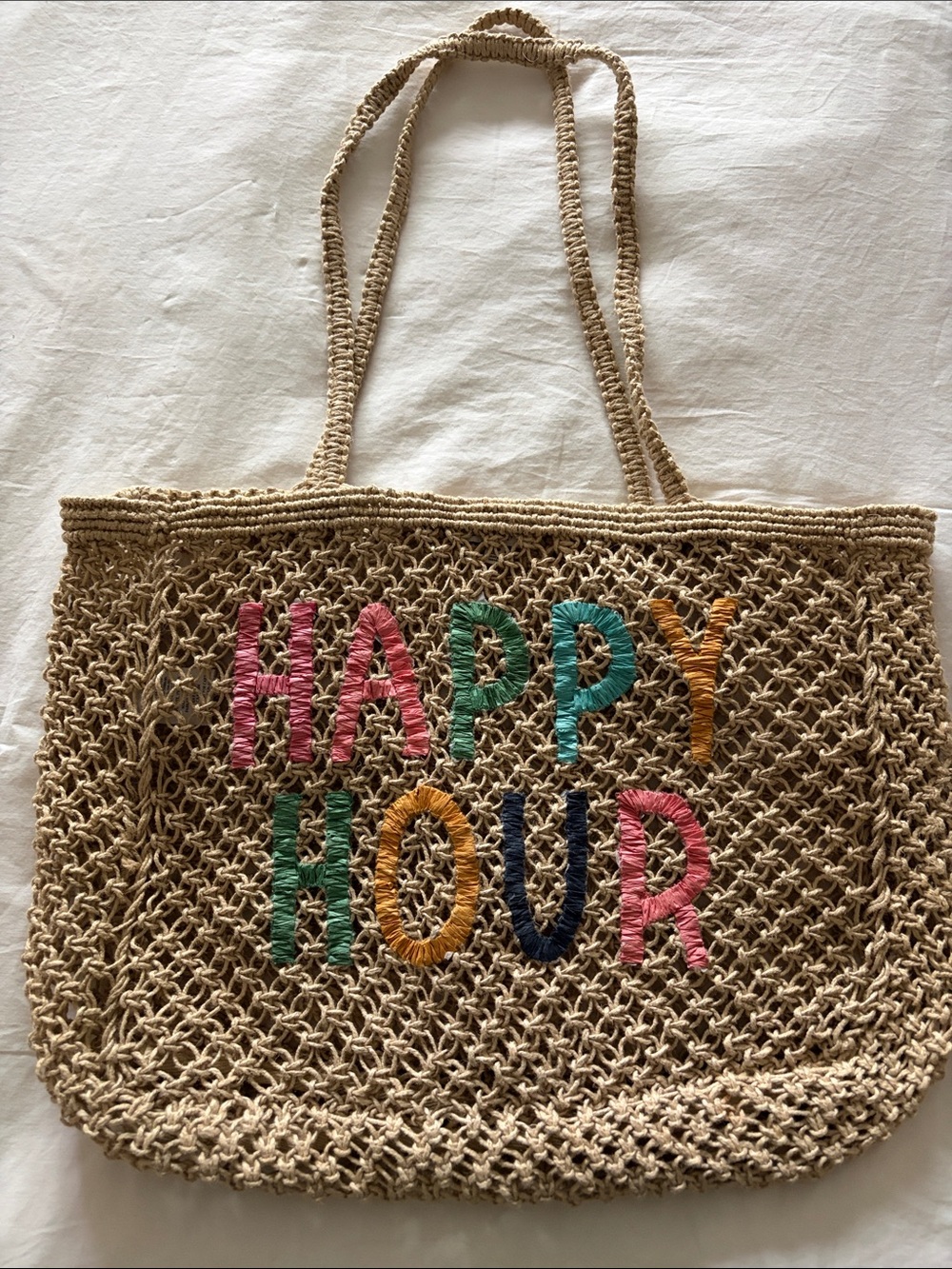 Z Supply- Happy Hour Woven Straw Tote Bag - 19x14